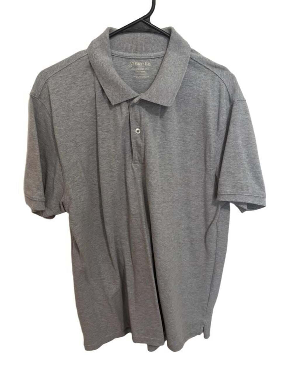St. John's Bay Heritage Pique Polo Shirt Gray Large